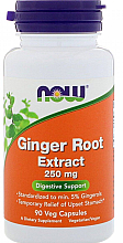Капсулы "Экстракт корня имбиря", 250 мг - Now Foods Ginger Root Extract 250mg — фото N1