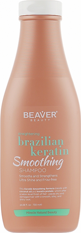Шампунь з кератином для еластичності волосся - Beaver Professional Brazilian Keratin Smoothing Shampoo — фото N4