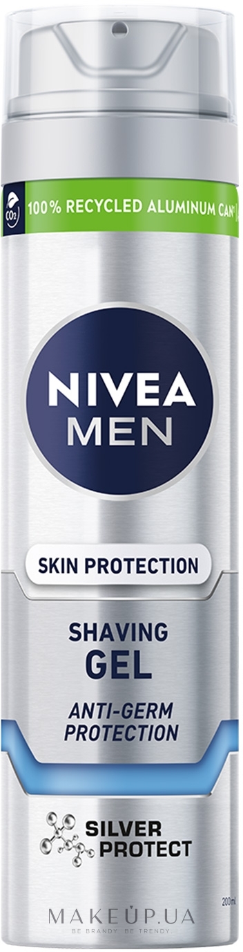 Гель для гоління "Срібний захист" - NIVEA MEN Silver Protect Skin Protection Shaving Gel — фото 200ml
