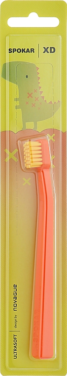 Зубная щетка "XD Ultrasoft", детская, оранжево-желтая - Spokar XD Ultrasoft — фото N1
