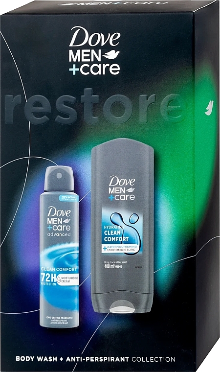 Набір - Dove Men + Care Restore Set (sh/gel/400ml + deo/150ml) — фото N1