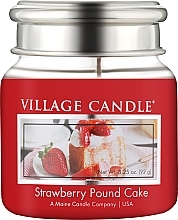 Ароматическая свеча в банке "Клубничный пирог" - Village Candle Strawberry Pound Cake — фото N1