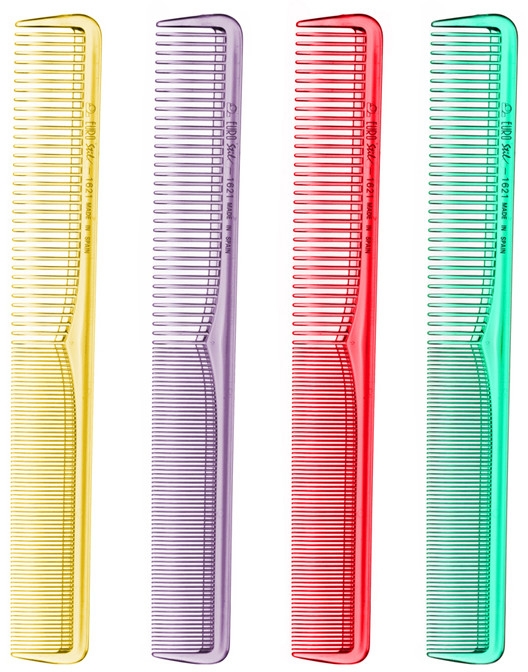 Набор прозрачных разноцветных расчесок 01621, 60 штук - Eurostil — фото N3
