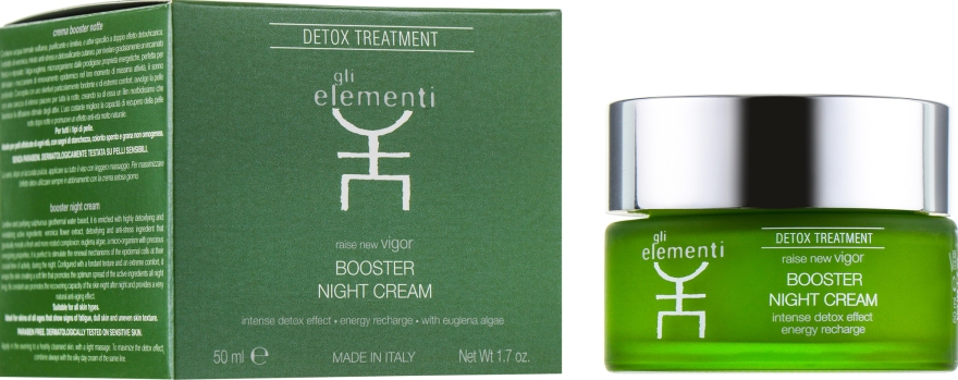 Нічний крем для обличчя - Gli Elementi Detox Line Booster Night Cream — фото N1