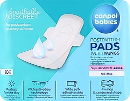 Гігієнічні післяпологові прокладки, 10 шт. - Canpol Babies Breathable & Discreet Day Postpartum Pads — фото N1