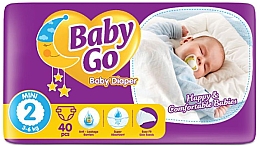 Парфумерія, косметика Підгузки дитячі 2 розмір, mini (3-6 кг), 40 шт. - Baby Go