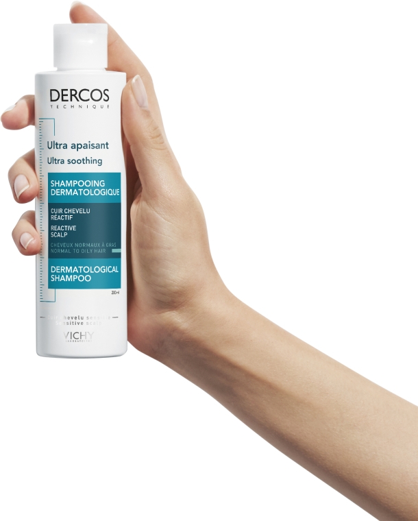 Успокаивающий шампунь для нормальных и жирных волос - Vichy Dercos Ultra Soothing Normal to Oil Hair Shampoo — фото N6
