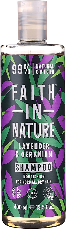 Шампунь для нормального і сухого волосся "Лаванда і герань" - Faith In Nature Lavender & Geranium Shampoo — фото N1