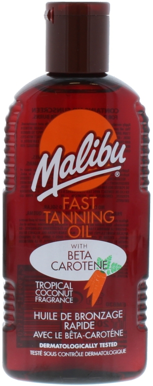 Олія для швидкої засмаги - Malibu Fast Tanning Oil with Carotene — фото N1