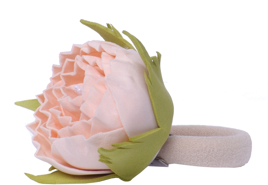 Резинка для волосся ручної роботи "Персиковий їжачок", маленька - Katya Snezhkova — фото N1