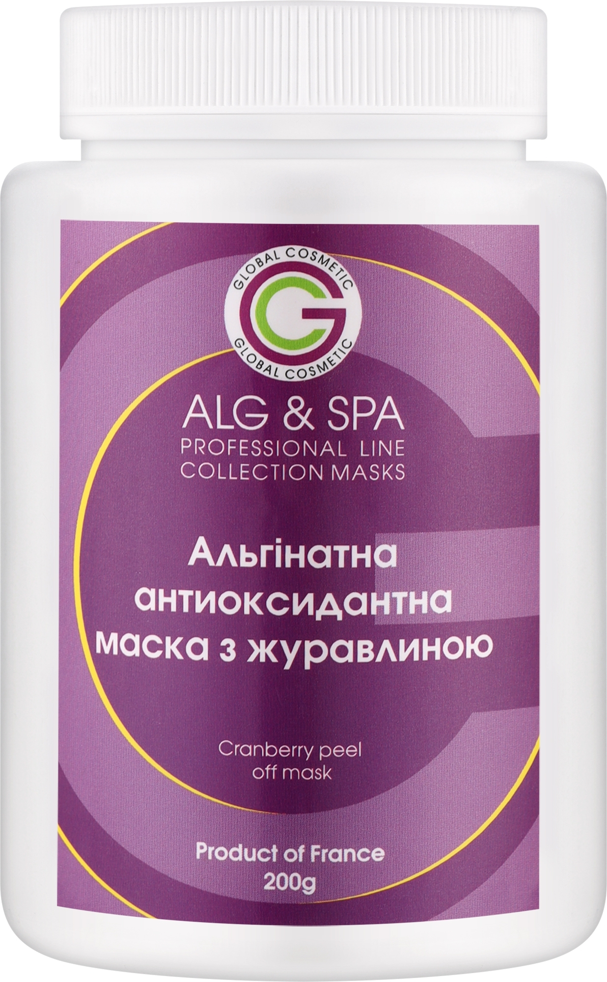 Альгінатна маска антиоксидантна з журавлиною - ALG & SPA Professional Line Collection Masks Cranberry Peel Off Mask — фото 200g