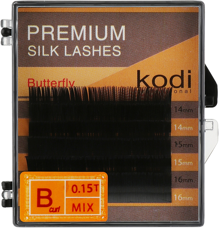 Накладні вії Premium B 0.15 (6 рядів: 14/15/16) - Kodi Professional — фото N1