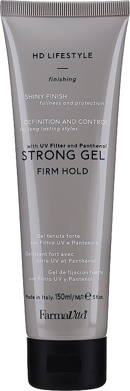 Гель для волосся сильної фіксації з УФ-фільтром і пантенолом - Farmavita HD Lifestyle Finishing Strong Gel Firm Hold — фото N1