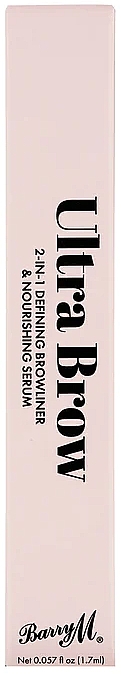 Підводка для брів і живильна сироватка 2 в 1 - Barry M Ultra Brow 2-in-1 Defining Browliner & Nourishing Serum — фото N3
