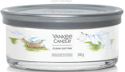 Ароматическая свеча в стакане "Clean Cotton", 5 фитилей - Yankee Candle Singnature — фото N1