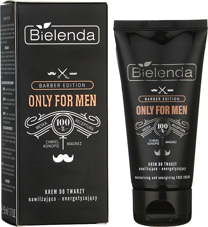 Зволожувальний і тонізувальний крем для обличчя - Bielenda Only For Men Barber Edition Moisturizing And Energizing Face Cream — фото N2