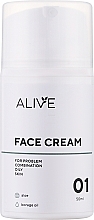 Крем для жирної, проблемної та комбінованої шкіри - ALIVE Cosmetics Face Cream 01 — фото N2