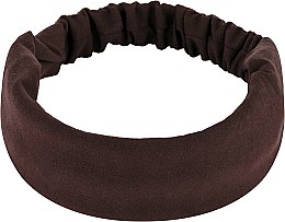 Повязка на голову, экозамша прямая, коричневая "Suede Classic" - MAKEUP Hair Accessories — фото N1
