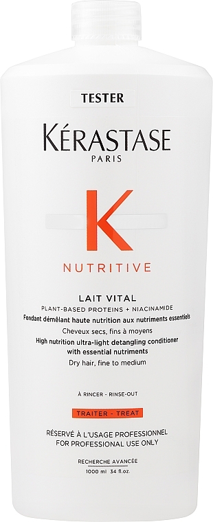 Живильний ультралегкий кондиціонер, з дозатором - Kerastase Nutritive Lait Vital Plant-Based Proteins + Niacinamide Nourishing Ultra-Light Detangling Conditioner (тестер) — фото N1