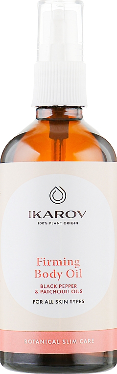 Зміцнювальна олія для тіла, з олією чорного перцю та пачулі - Ikarov — фото N2