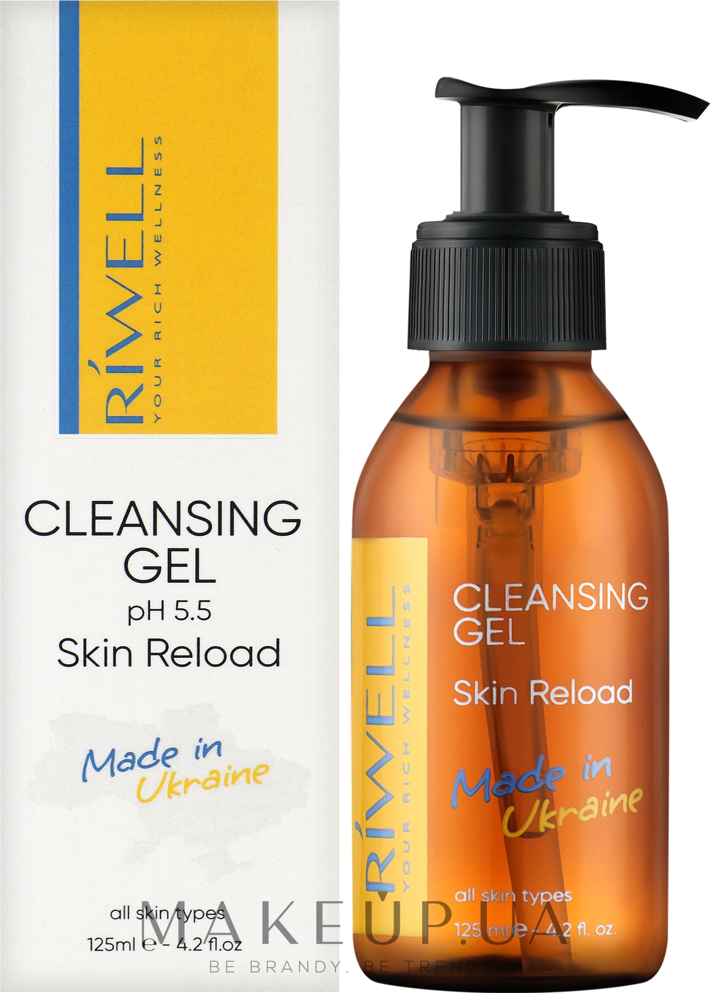 Гель для умывания безсульфатный с аминокислотами и бетаином - Riwell Skin Reload Cleansing Gel pH 5.5 — фото 125ml