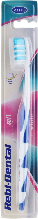 Зубная щетка Rebi-Dental M57, мягкая, бело-синяя - Mattes — фото N1