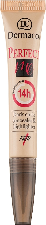 Совершенствующий консилер и хайлайтер 2 в 1 - Dermacol Perfect Me Concealer & Highlighter — фото N1