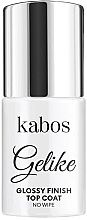 Топове блискуче покриття для лаку без липкого шару - Kabos Gelike Glossy Finish Top Coat No Wipe — фото N1