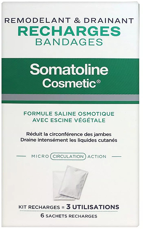 Бандажи для ног - Somatoline Cosmetic Remodelant & Drainant 6 Recharges Bandage — фото N1