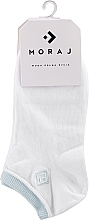 Шкарпетки, білі з блакитною вставкою - Moraj — фото N1