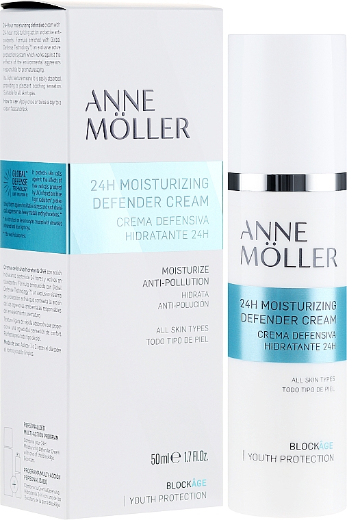 Увлажняющий крем для лица - Anne Moller Blockage 24h Moisturizing Defender Cream — фото N1