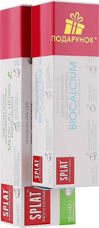 Набір "Medical Herbs + Biocalcium" - SPLAT Professional (toothpast/100ml + toothpast/40ml) — фото N2
