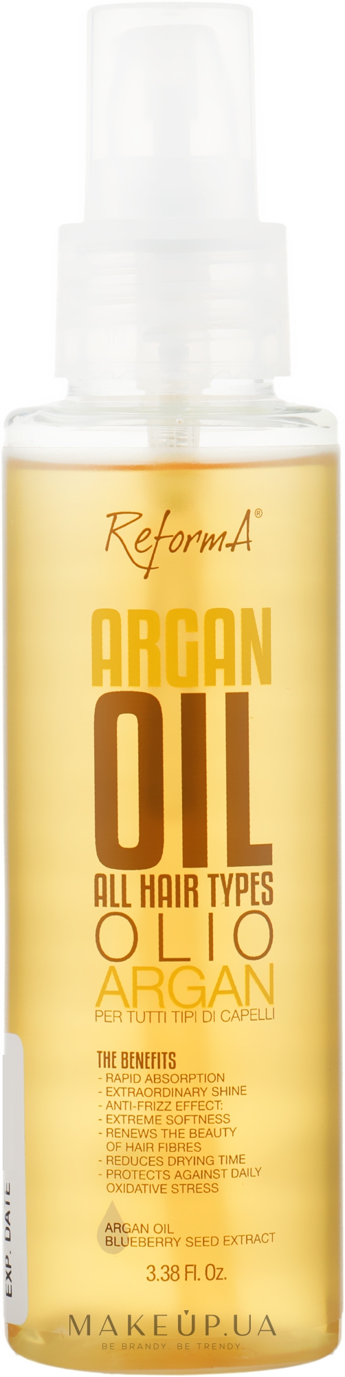 Аргановое масло для всех типов волос - ReformA Argan Oil For All Hair Types — фото 100ml