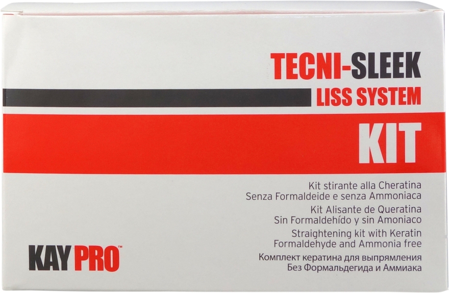 Набор для выпрямления волос - KayPro Liss System Tecni-Sleek Straightening Kit (shmp/20ml + cr/100ml + mask/20ml + shmp/20ml + brush)