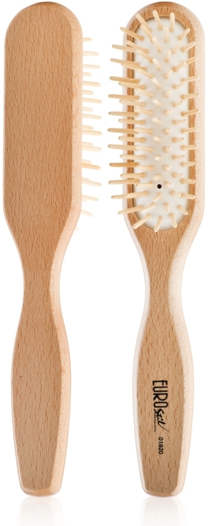 Массажная щетка для волос, деревянная 01920 - Eurostil Oval Brush — фото N1