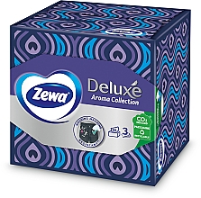 Серветки косметичні з ароматом, тришарові, фіолетові з дугами, 60 шт. - Zewa Deluxe Box Aroma Collection — фото N1