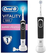 Духи, Парфюмерия, косметика Электрическая зубная щетка, черная - Oral-B Vitality D100 SENSI UltraThin