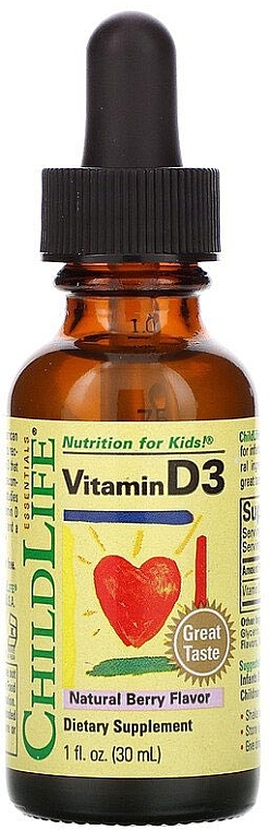 Витамин D3 для детей, со вкусом ягод, 500 МЕ - Child Life Vitamin D3 — фото N1