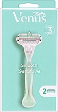 Станок для гоління з 2 змінними касетами - Gillette Venus Smooth Sensitive — фото N1