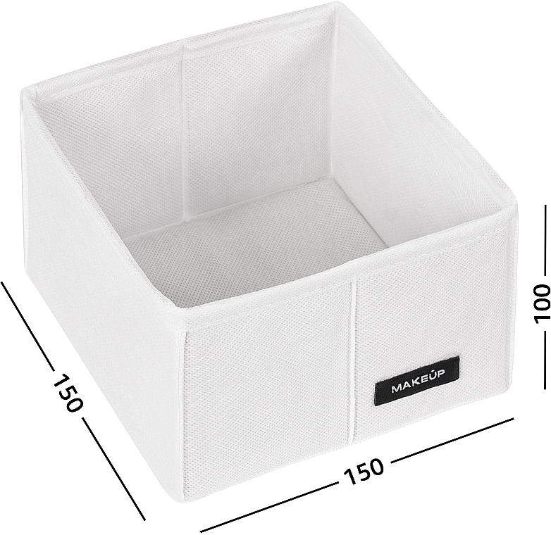 Органайзер для зберігання без комірок, білий 15х15х10 см "Home" - MAKEUP Drawer Underwear Cosmetic Organizer White — фото N2