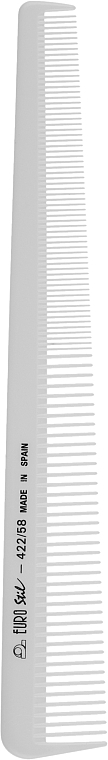 Расческа пластиковая 00422/58 для мужчин, белая - Eurostil Special Barber Comb