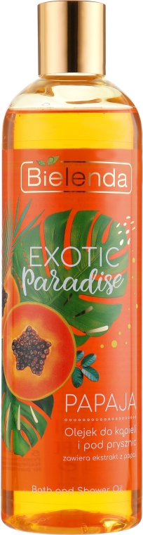 Олія для душу "Папайя" - Bielenda Exotic Paradise Bath & Shower Oil Papaja — фото N1
