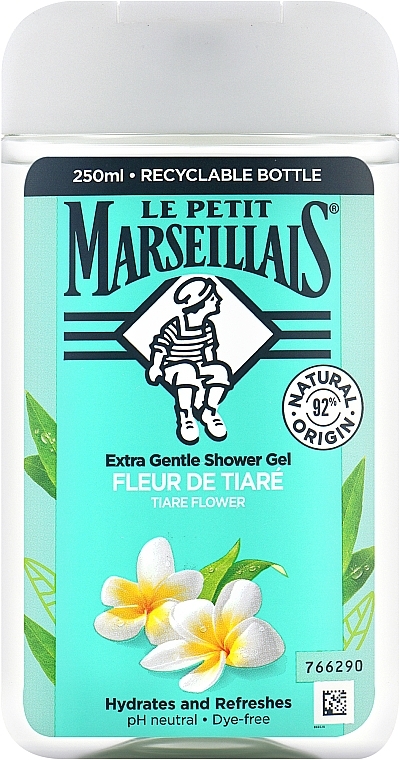 Гель для душу "Квітка Тіаре" - Le Petit Marseillais Extra Gentle Shower Gel Tiare Flower — фото N1