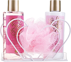 Парфумерія, косметика Набір - Accentra Heart Cascade Magnolia Dream Gift Set (b/lot/200ml + sh/gel/200ml + washcloth/1pcs)