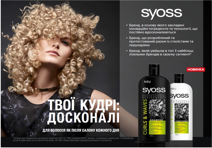 Шампунь для кудрявых волос - Syoss Curls & Waves Shampoo — фото N2