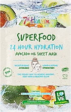 Парфумерія, косметика Тканинна маска для обличчя з олією авокадо - 7th Heaven Superfood 24H Hydration Avocado Oil Sheet Mask