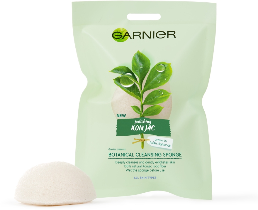 Органічний спонж конняку для вмивання - Garnier Bio Polishing Konjac Botanical Cleansing Sponge — фото N1