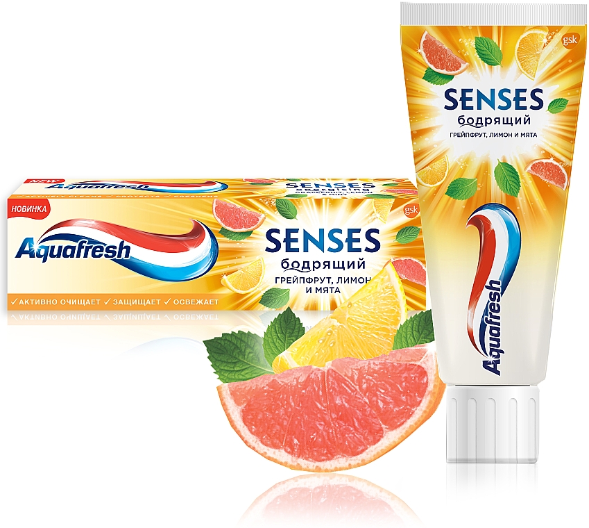Зубная паста "Энергия грейпфрута" - Aquafresh Senses — фото N3