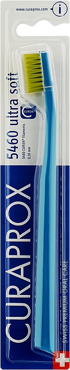 Зубна щітка CS 5460 "Ultra Soft", D 0,10 мм, блакитна, салатова щетина - Curaprox — фото N1