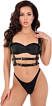 Портупея з екошкіри "No Mercy", чорна - MAKEUP Women’s PU Leather Harness — фото N1